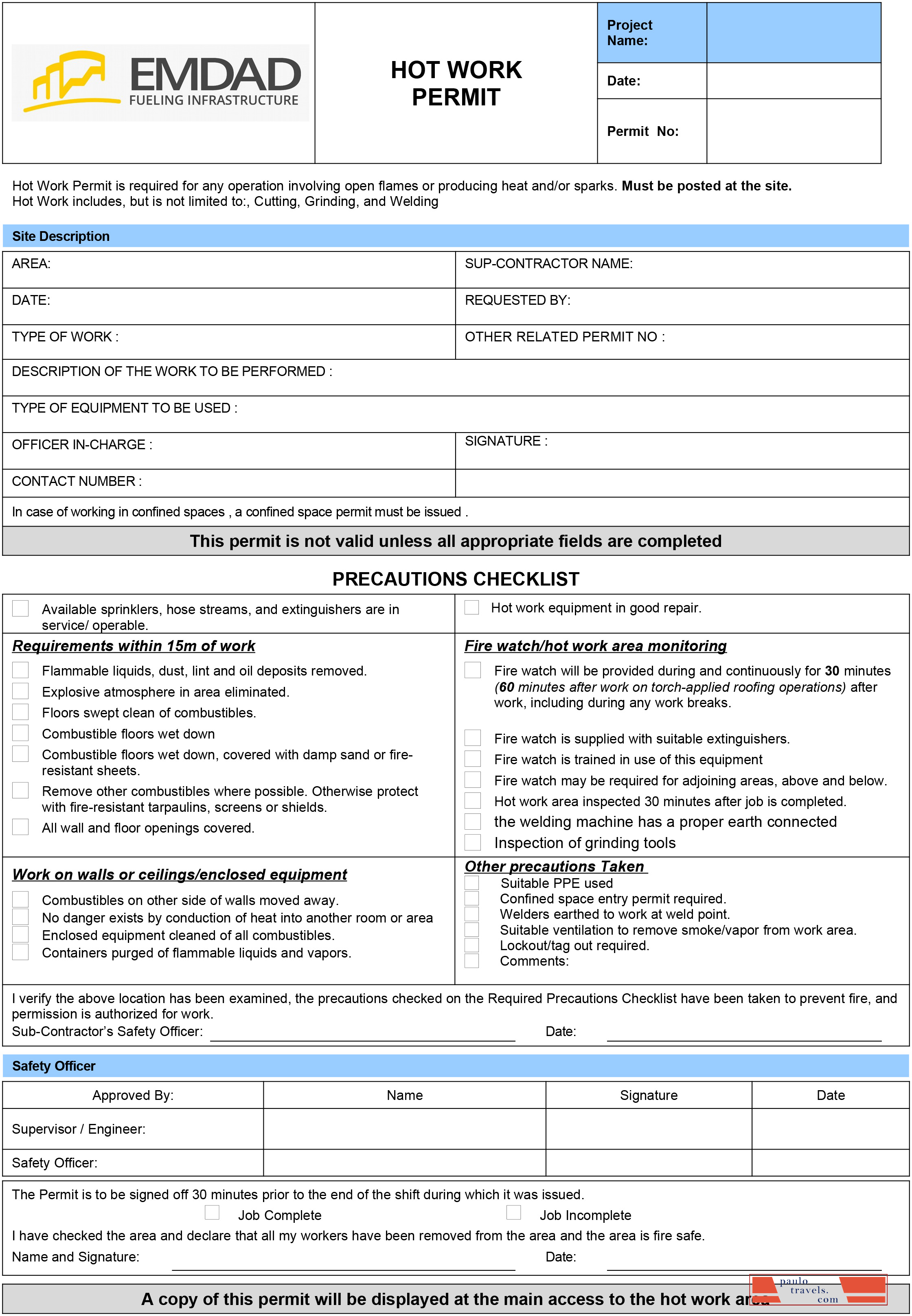 Emdad fueling infrastructure work permit